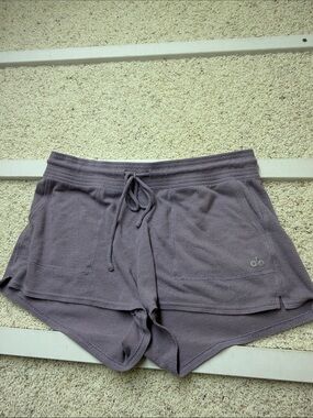 Alo High-Waist Cozy Terry Shorts in Lavender